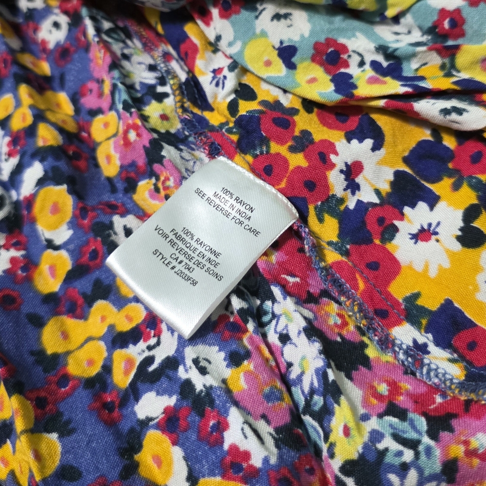 Patrons Of Peace Floral Multicolour Mini Shift Dress With Ties (Size S) - Picture 7 of 7